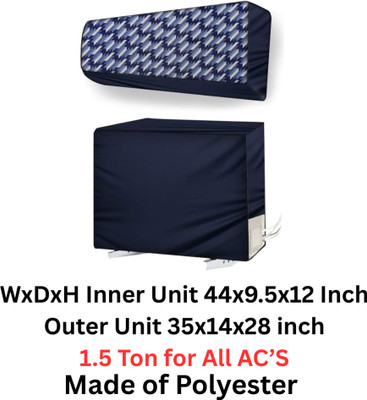 ASHTAAPAD Air Conditioner  Cover(Width: 111 cm, Blue Houndstooth)