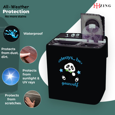 Hizing Semi-Automatic Washing Machine  Cover(Width: 94 cm, Black)