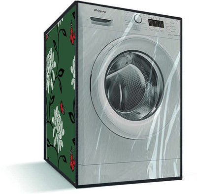 JM Homefurnishings Front Loading Washing Machine  Cover(Width: 63 cm, Green, Red)