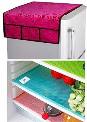 KUBER INDUSTRIES Refrigerator  Cover(Width: 98 cm, Pink, Blue, Green)