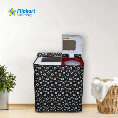 Flipkart SmartBuy Semi-Automatic Washing Machine  Cover(Width: 80 cm, Black, White)