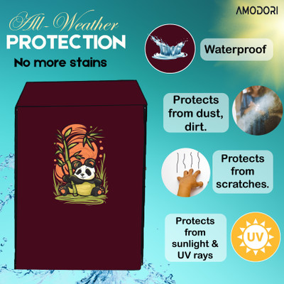 Amodori Front Loading Washing Machine  Cover(Width: 62 cm, Maroon, Orange)