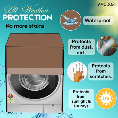 Amodori Front Loading Washing Machine  Cover(Width: 61 cm, Beige)