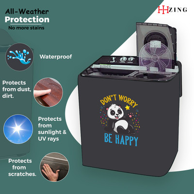 Hizing Semi-Automatic Washing Machine  Cover(Width: 80 cm, Grey)