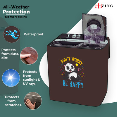 Hizing Semi-Automatic Washing Machine  Cover(Width: 75 cm, Brown)