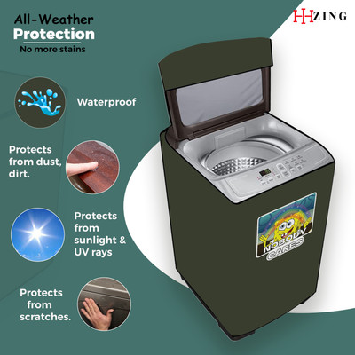 Hizing Top Loading Washing Machine  Cover(Width: 42 cm, Green, White)