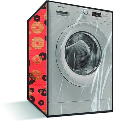 Delideal Front Loading Washing Machine  Cover(Width: 67 cm, Orange, Black)