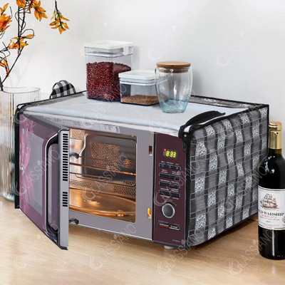 Glassiano Microwave Oven  Cover(Width: 50.8 cm, Silver, White)