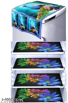 RichBox Refrigerator  Cover(Width: 54 cm, Green, Multicolor)