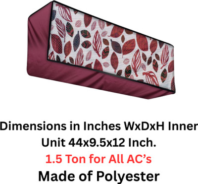 ODOTA Air Conditioner  Cover(Width: 111 cm, Maroon Grey Leaf)