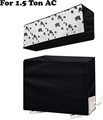 Star Weaves Air Conditioner  Cover(Width: 106 cm, Black & Silver)