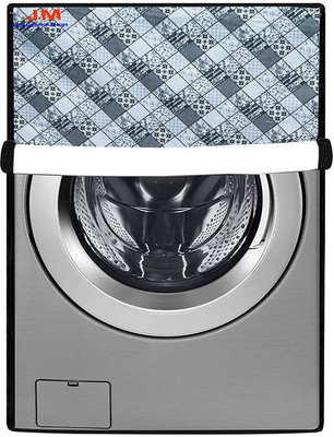 JM Homefurnishings Front Loading Washing Machine  Cover(Width: 67 cm, Gray, White)