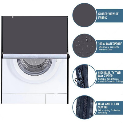 Decorly Furnishing Front Loading Washing Machine  Cover(Width: 63 cm, Grey)