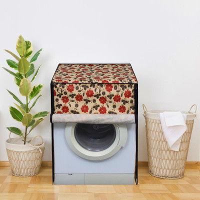 Glassiano Front Loading Washing Machine  Cover(Width: 60.96 cm, Gold, Red)