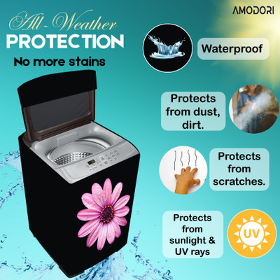 Amodori Top Loading Washing Machine  Cover(Width: 67 cm, Black, Pink)