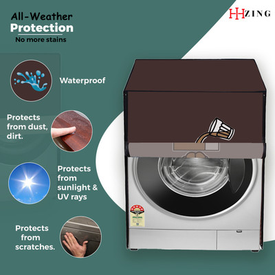 Hizing Front Loading Washing Machine  Cover(Width: 69 cm, Brown, Beige)