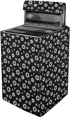 aradhya traders Top Loading Washing Machine  Cover(Width: 59 cm, Black Flower 6kg to 8kg Waterproof)