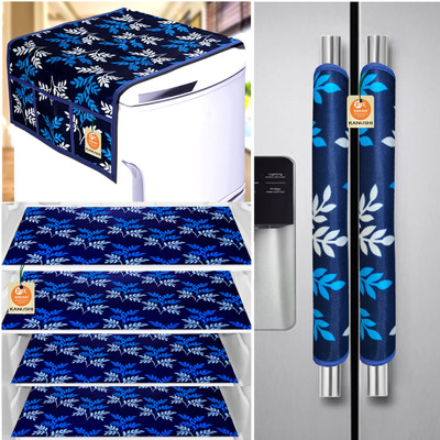 Kanushi Industries Refrigerator  Cover(Width: 99 cm, Blue)