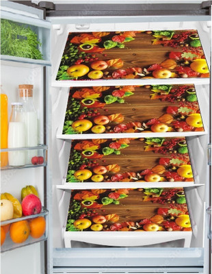 REVEXO Fridge Mat(Width: 32 cm, Red, Cream)