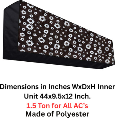 SBJCollections Air Conditioner  Cover(Width: 111 cm, Black::White)