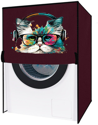 Delideal Front Loading Washing Machine  Cover(Width: 69 cm, Maroon)