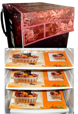 LooMantha Refrigerator  Cover(Width: 55 cm, Multicolor)