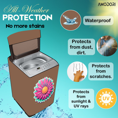 Amodori Top Loading Washing Machine  Cover(Width: 63 cm, Beige, Yellow)