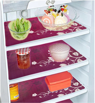 Crosmo Fridge Mat(Width: 43 cm, Maroon)