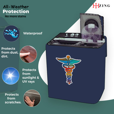 Hizing Semi-Automatic Washing Machine  Cover(Width: 99 cm, Blue, Beige)
