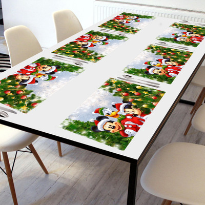 Crosmo Rectangular Pack of 6 Table Placemat(Green, PVC)