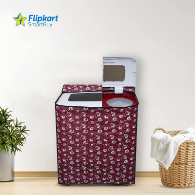 Flipkart SmartBuy Semi-Automatic Washing Machine  Cover(Width: 83 cm, White, Maroon)