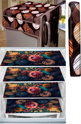 LooMantha Refrigerator  Cover(Width: 55 cm, Brown, Multicolor)