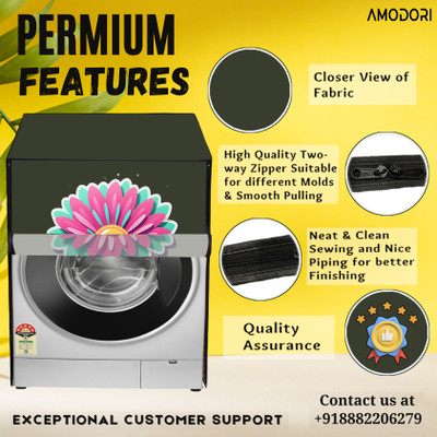 Amodori Front Loading Washing Machine  Cover(Width: 61 cm, Green, Yellow)