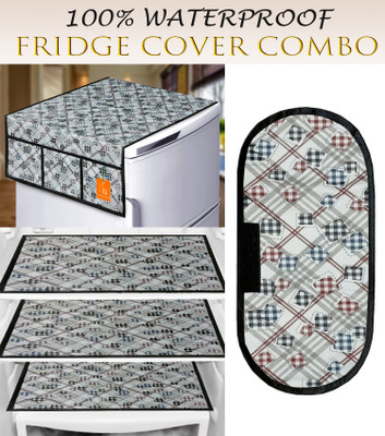 RELOOK INDUSTRIES Refrigerator  Cover(Width: 99 cm, Grey)