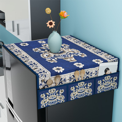 Heart Home Refrigerator  Cover(Width: 100 cm, Blue)