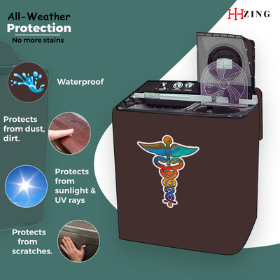 Hizing Semi-Automatic Washing Machine  Cover(Width: 76 cm, Brown, Blue)