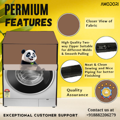 Amodori Front Loading Washing Machine  Cover(Width: 66 cm, Grey, White)