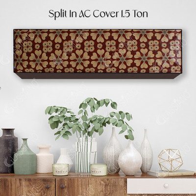 Glassiano Air Conditioner  Cover(Width: 111.76 cm, Yellow::Maroon)