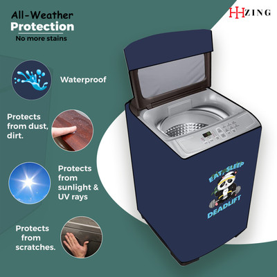 Hizing Top Loading Washing Machine  Cover(Width: 65 cm, Blue, Grey)