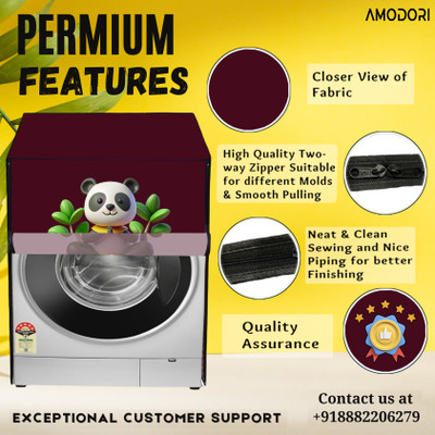 Amodori Front Loading Washing Machine  Cover(Width: 61 cm, Maroon, Green)