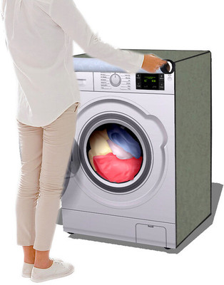 Rubieq Front Loading Washing Machine  Cover(Width: 63 cm, Green)
