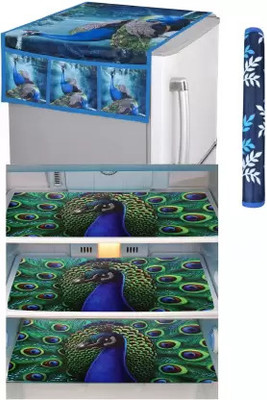 Crosmo Refrigerator  Cover(Width: 64 cm, Green)
