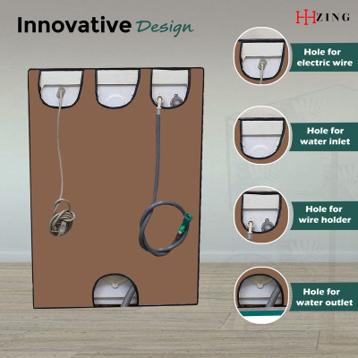 Hizing Front Loading Washing Machine  Cover(Width: 65 cm, Beige)