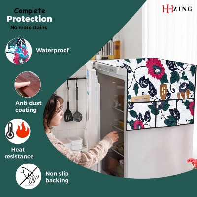Hizing Refrigerator  Cover(Width: 55.879999999999995 cm, White)