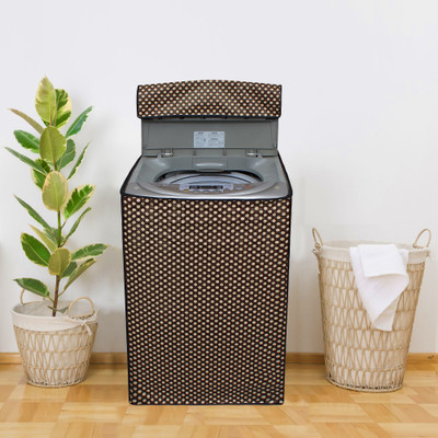 Glassiano Top Loading Washing Machine  Cover(Width: 60.96 cm, Brown, Beige)