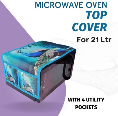 Lala Maneet Microwave Oven  Cover(Width: 83.82 cm, Peacock)