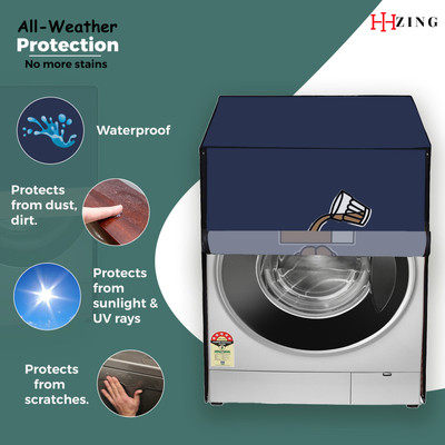 Hizing Front Loading Washing Machine  Cover(Width: 77 cm, Blue, Brown)