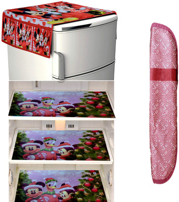Crosmo Refrigerator  Cover(Width: 53 cm, Red)