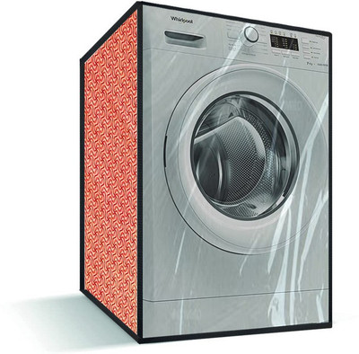JM Homefurnishings Front Loading Washing Machine  Cover(Width: 74 cm, Red, Multi)