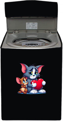 SO HOMEFURNISHING Top Loading Washing Machine  Cover(Width: 55.6 cm, Black)